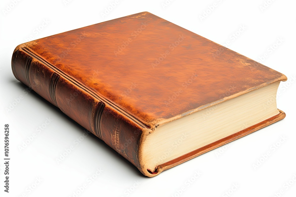 A Closed, Antique, Leather-Bound Book with a Distressed Appearance A Closed, Antique, Leather-Bound Book with a Distressed Appearance