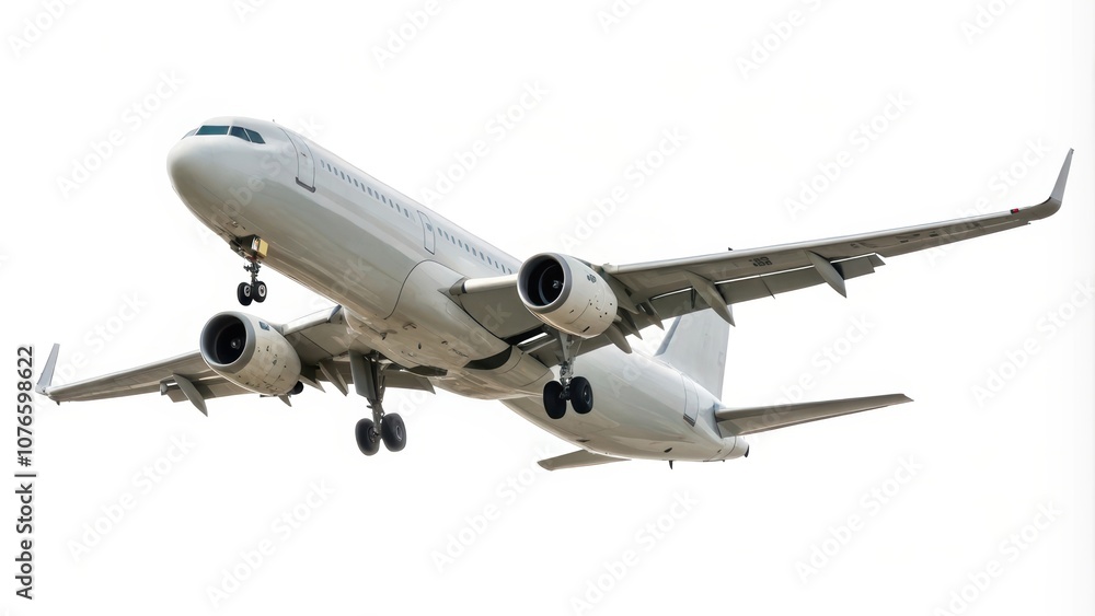 Obraz premium A sleek, modern airplane is captured in flight