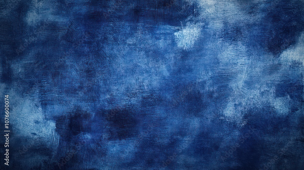 Obraz premium A textured abstract watercolor background in dark blue hues blending smoothly with subtle gradients,
