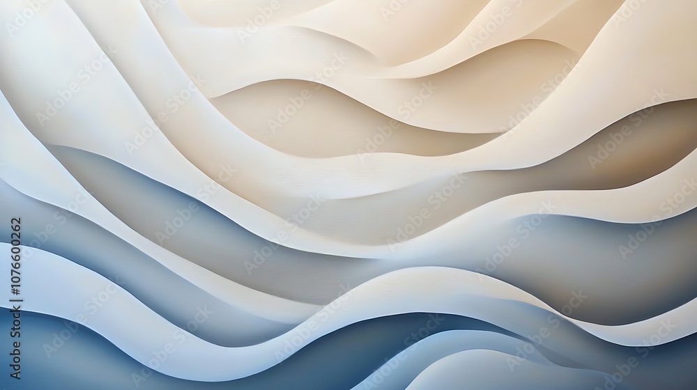 Obraz premium Abstract White and Blue Wavy Pattern