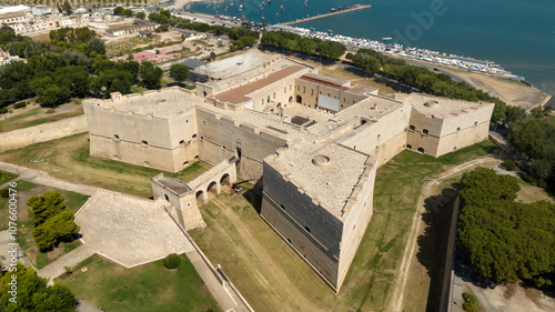 Tableau sur toile Aerial view of the castle located in Barletta, Puglia, Italy
