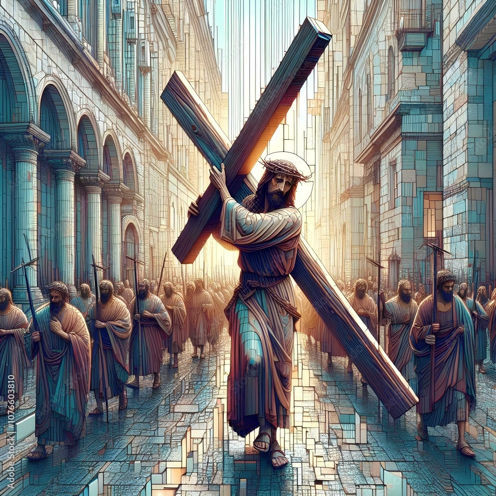 Obraz premium Jesus carrying his cross 31