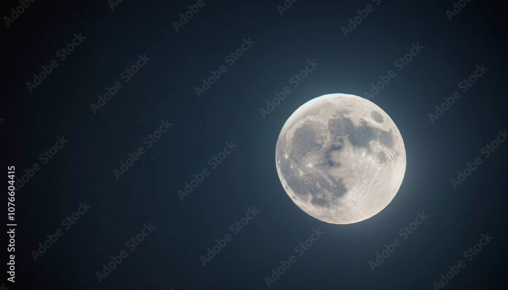A full moon illuminates the night sky, casting a serene glow against the dark backdrop, creating a peaceful ambiance. The Moon is Earth's only natural satellite. Planetary-mass object. Generative AI A full moon illuminates the night sky, casting a serene glow against the dark backdrop, creating a peaceful ambiance. The Moon is Earth's only natural satellite. Planetary-mass object. Generative AI