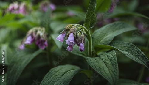 Blooming Flower with Green Leaves