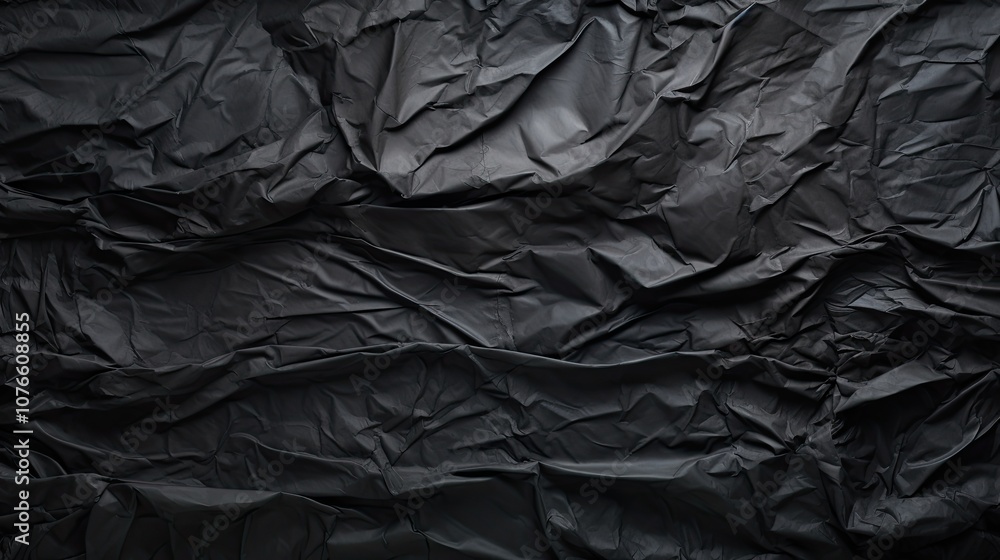 Crumpled black paper background Crumpled black paper background