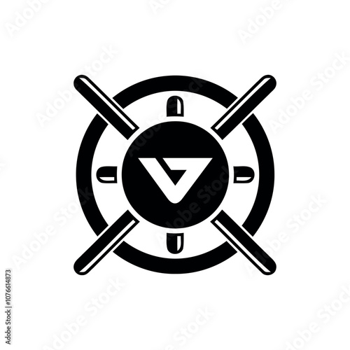  V vault logo design vector template
