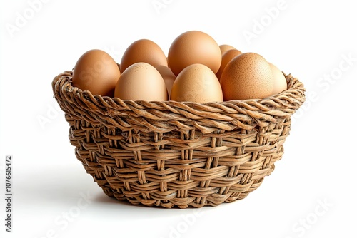 Wallpaper Mural Wicker Basket Filled with Brown Eggs Torontodigital.ca