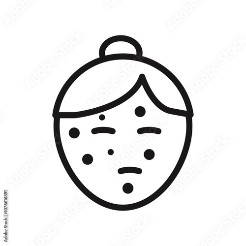 Acne icon Vector flat thin line illustration