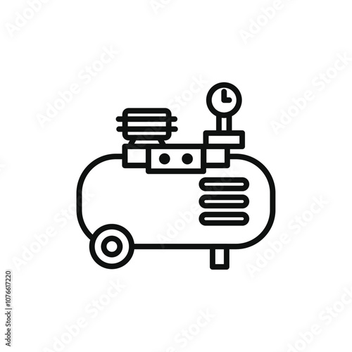 Air compressor icon Vector flat thin line illustration