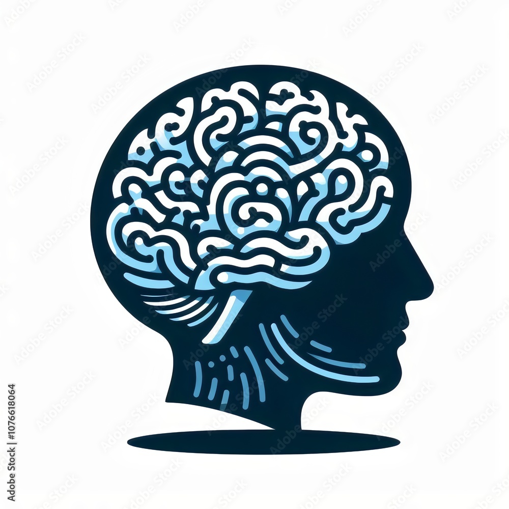 human head with brain, 3d illustration. human head with brain, 3d illustration.