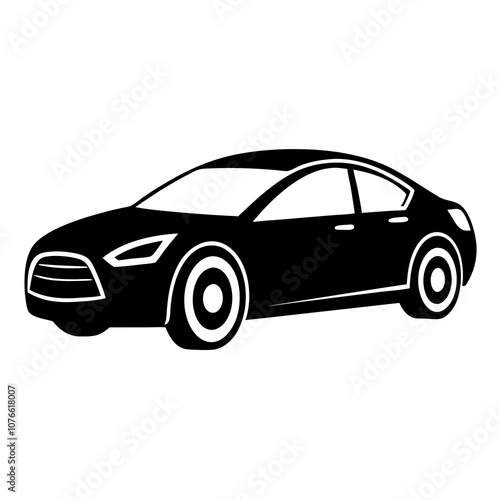 black and white car