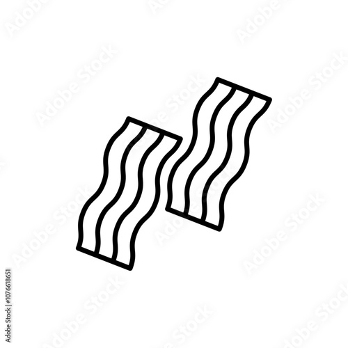 Bacon icon Vector flat thin line illustration