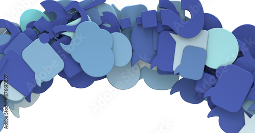 3D rendering flying email i...