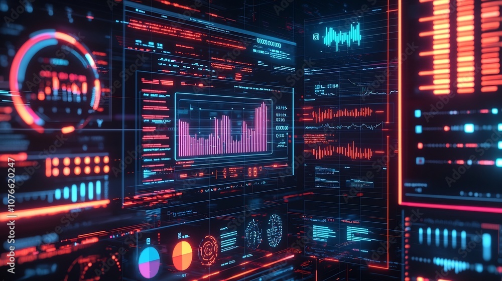 Futuristic AI Powered Marketing Dashboard Displaying Real Time Performance Metrics and ROI Optimization Futuristic AI Powered Marketing Dashboard Displaying Real Time Performance Metrics and ROI Optimization