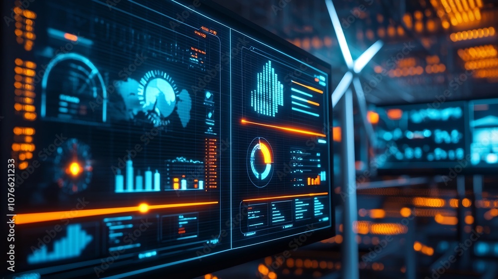 Futuristic Digital Dashboard Optimizing Renewable Energy Sources for Sustainable Resource Management Futuristic Digital Dashboard Optimizing Renewable Energy Sources for Sustainable Resource Management