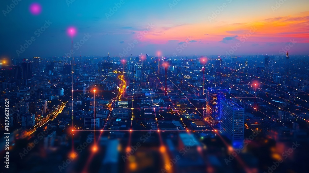 Glowing Smart City Grid Showcasing Seamless Renewable Energy in Urban Infrastructure Glowing Smart City Grid Showcasing Seamless Renewable Energy in Urban Infrastructure