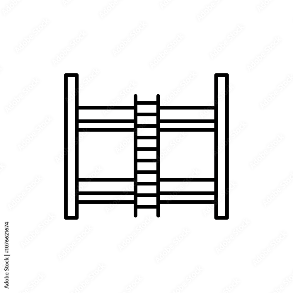 Bunk bed icon Vector flat thin line illustration Bunk bed icon Vector flat thin line illustration