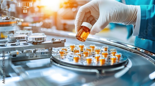 Industrial engineer conducts quality control checks on pharmaceutical production standards for enhanced product safety and compliance