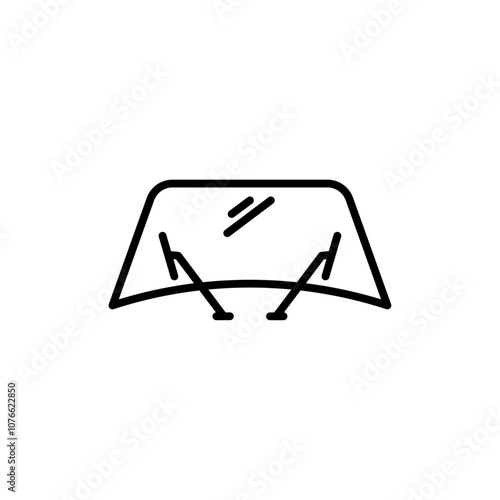 Car windscreen icon Vector flat thin line illustration