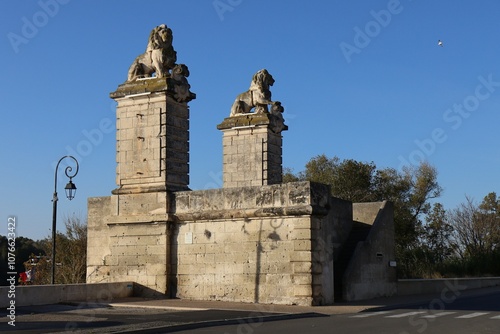 Obraz na plátně Vestiges de l'ancien pont de Trinquetaille,  pont ferroviaire sur le fleuve Rhôn