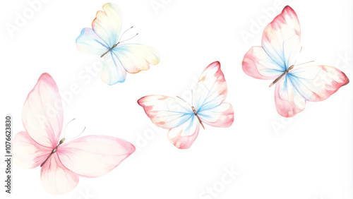 butterflies design isolated on white background. watercolor illustration.