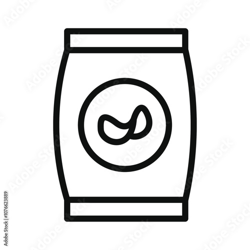 Chips bag icon Vector flat thin line illustration