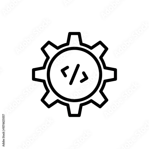 Compile icon Vector flat thin line illustration