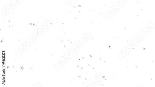 Whirling Snowflakes: Enthralling 3D Illustration of Falling Festive Snow Crystals