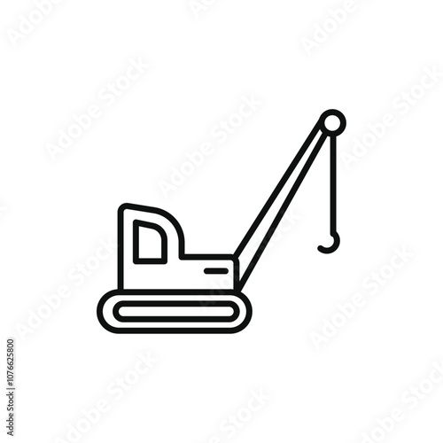 Crane icon Vector flat thin line illustration