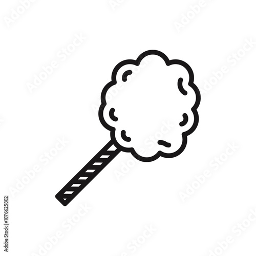 Cotton candy icon Vector flat thin line illustration