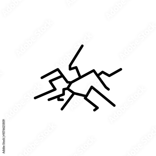 Crack icon Vector flat thin line illustration