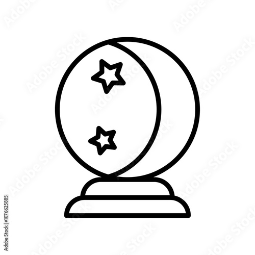 Crystal ball icon Vector flat thin line illustration