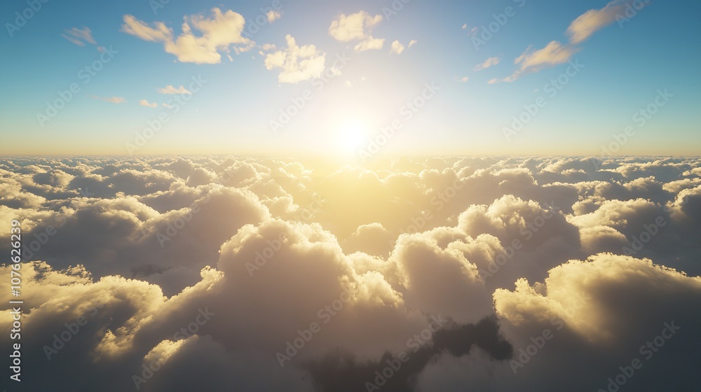 custom made wallpaper toronto digitalBright sun shining through fluffy clouds on a clear blue sky

