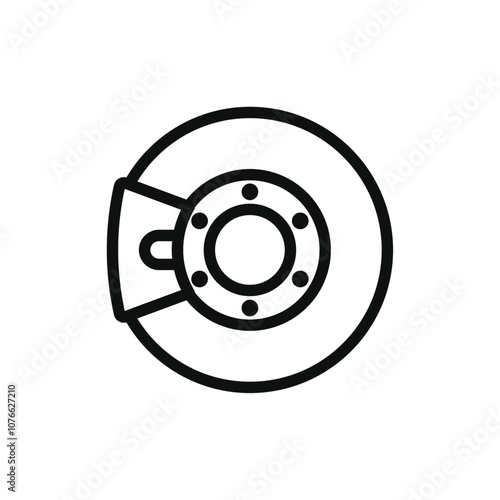 Disk brake icon Vector flat thin line illustration