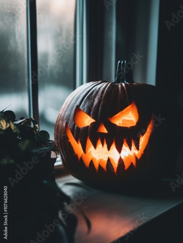 scary jack o lantern photo