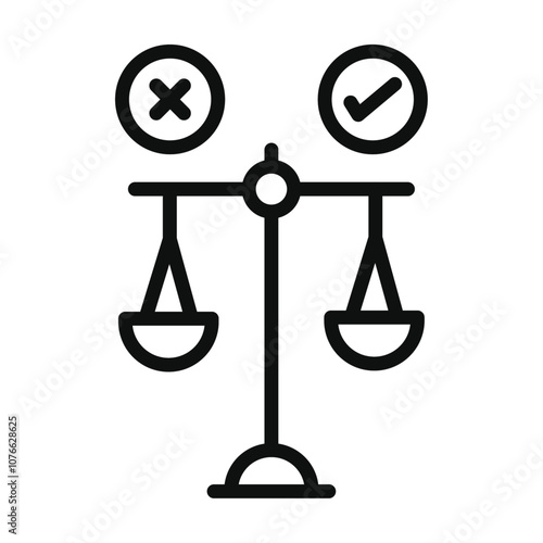 Ethics icon Vector flat thin line illustration