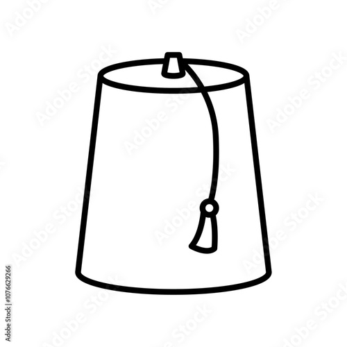 Fez hat icon Vector flat thin line illustration