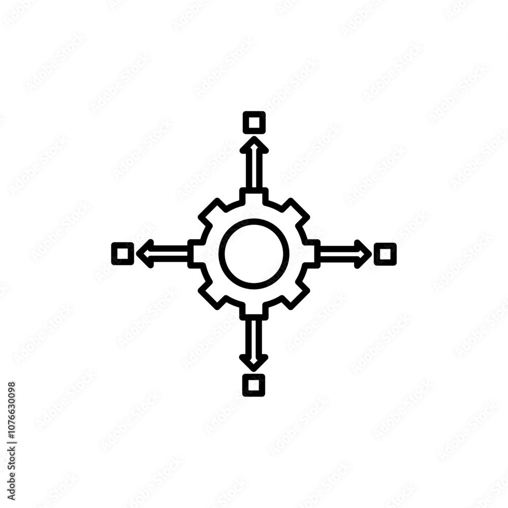 Function icon Vector flat thin line illustration Function icon Vector flat thin line illustration