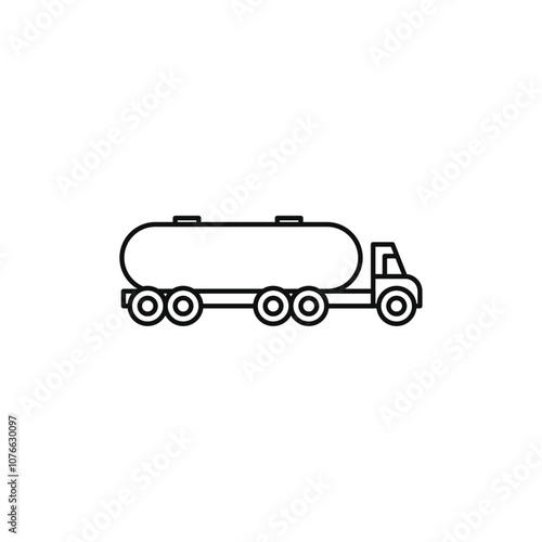 Fuel truck icon Vector flat thin line illustration