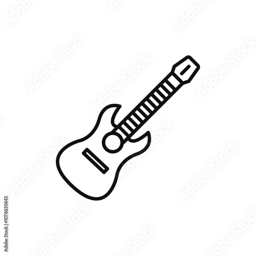 Guitar icon Vector flat thin line illustration