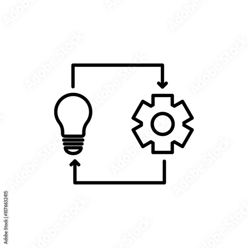 Implementation icon Vector flat thin line illustration
