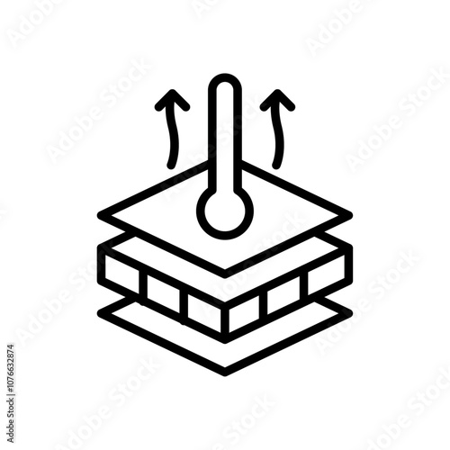 Insulation icon Vector flat thin line illustration