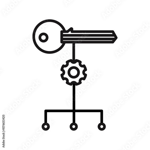 Key factor icon Vector flat thin line illustration