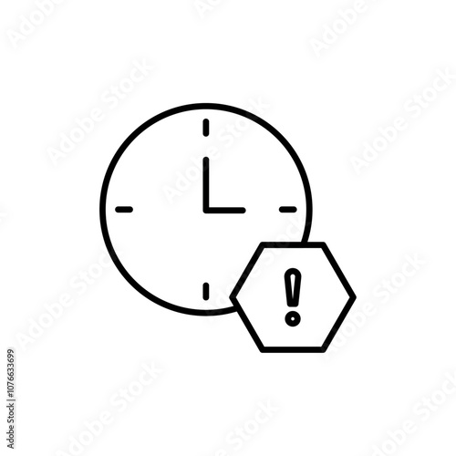 Late icon Vector flat thin line illustration