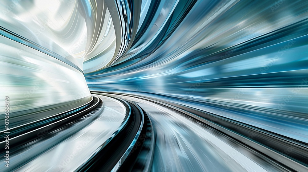 Digital Speed Tunnel in Blue Futuristic Pathway Background Digital Speed Tunnel in Blue Futuristic Pathway Background