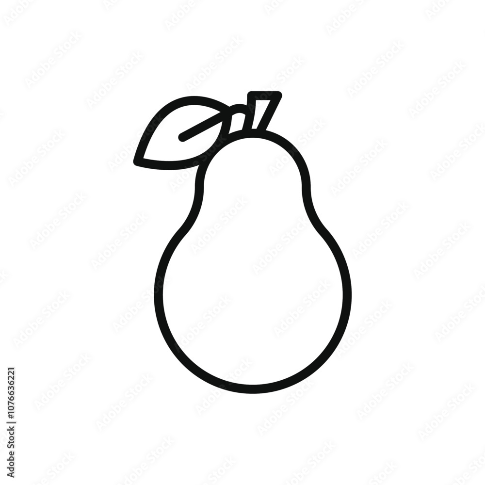 Pear icon Vector flat thin line illustration Pear icon Vector flat thin line illustration