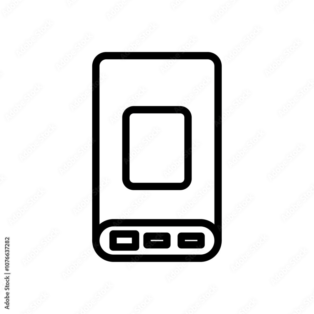 Power bank icon Vector flat thin line illustration Power bank icon Vector flat thin line illustration