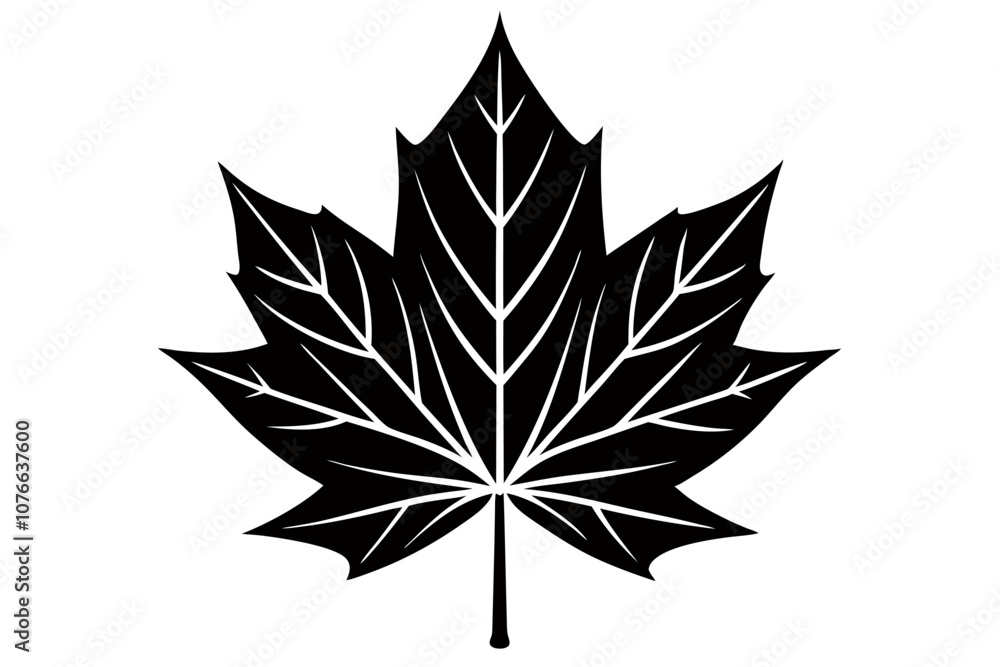 Fototapeta premium Creative leaf icon line art vector silhouette with a white background