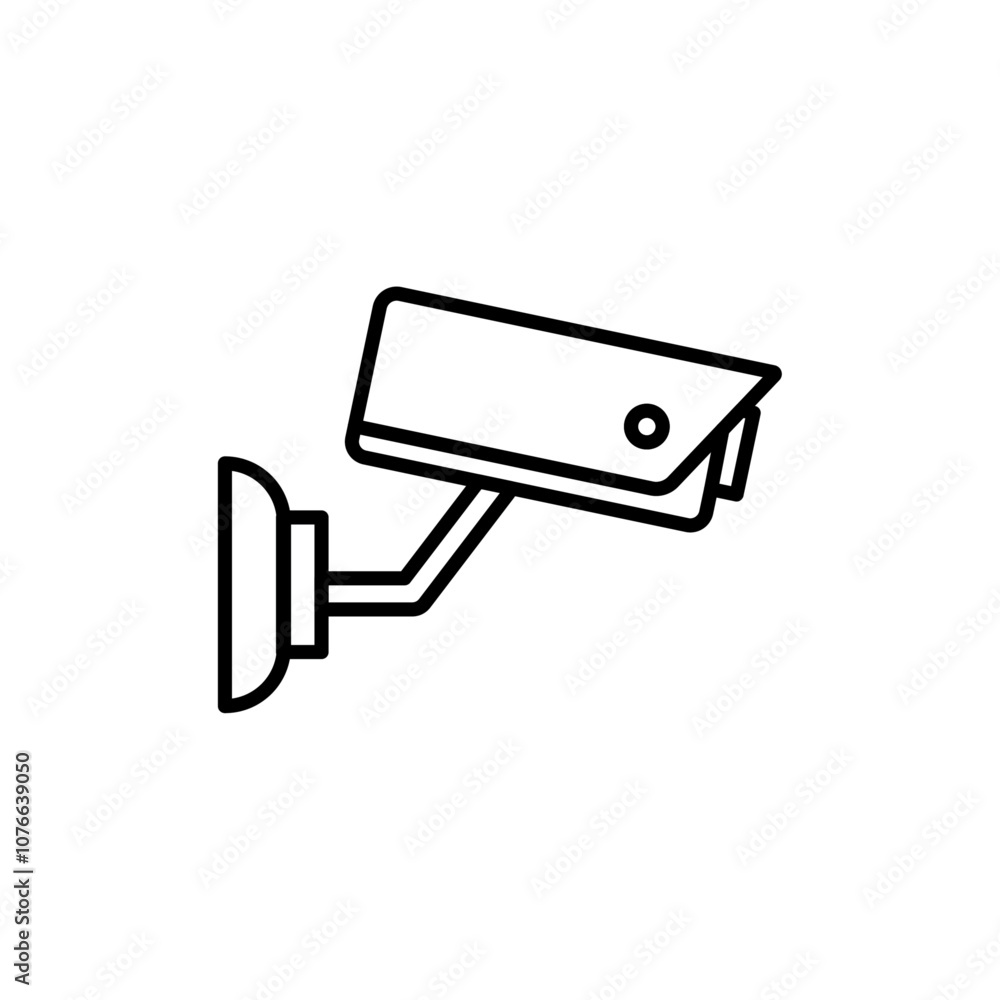 Security camera icon Vector flat thin line illustration Security camera icon Vector flat thin line illustration