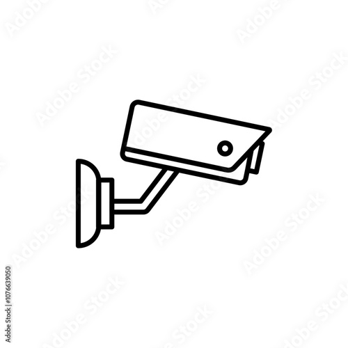 Security camera icon Vector flat thin line illustration